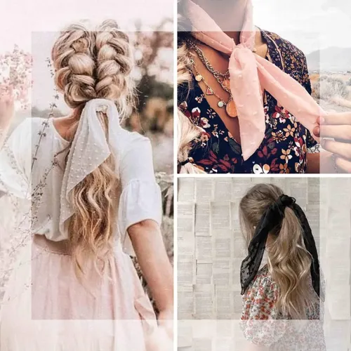 3 Paquetes Bufand Scrunchies Bowknot Bandas