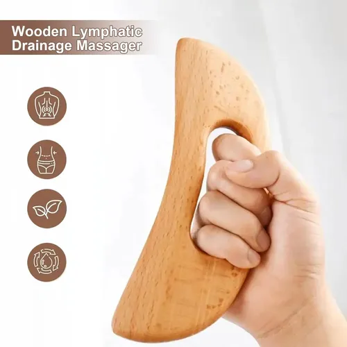 Masajeador Madera Gua Sha Drenaje Linfático Cuerpo Terapia