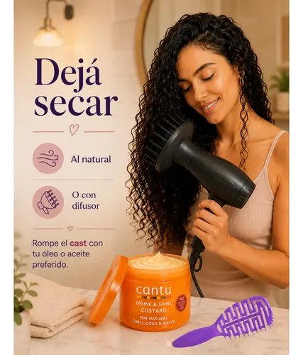 Gel Crema Custard Cantu Definición Shea Butter+ Peine Rizos
