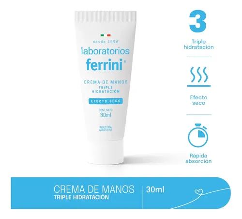 Ferrini Crema Para Manos Efecto Seco 30ml Triple Hidratacion