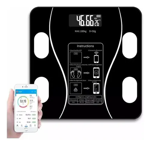 Balanza De Baño Digital Familiar App Bluetooth 180 Kg