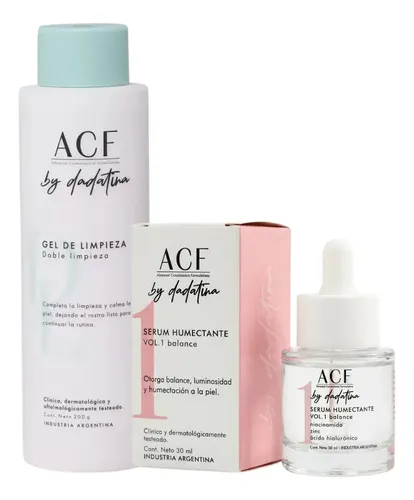 Kit Rutina Facial Gel Limpieza + Serum Vol 1 Acf By Dadatina