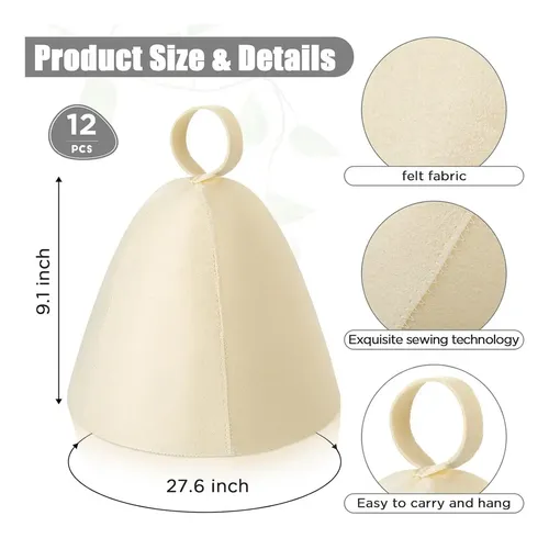 * 6 Piezas De Gorro De Sauna, Gorro De Baño, Lana Rusa,
