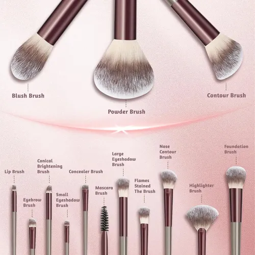Kit Completo 20 Pinceles Maquillaje, Uso Diario Y Salón