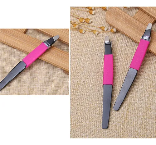 Pinzas Para Cejas De Acero Inoxidable, 2 Unidades Pink And Black