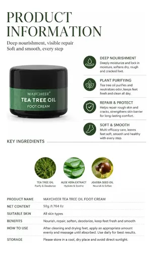 Crema Para Pies Con Aceite De Árbol De Té Hidratante