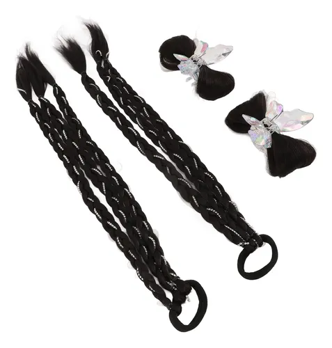 Peluca Trenzada Con Extensión De Cabello Negro