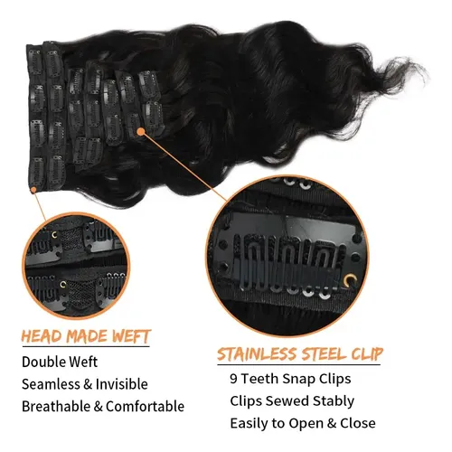 Extensiones Cabello Onda 30cm Negro Natural