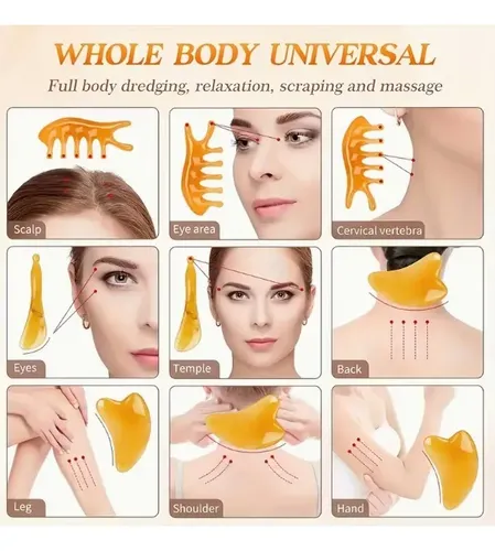 Set De 4 Herramientas De Masaje Gua Sha – Tabla Curva Grande