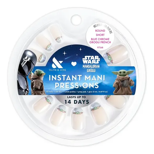 Uñas Press-on Star Wars Mandalorian Grogu French Short Round