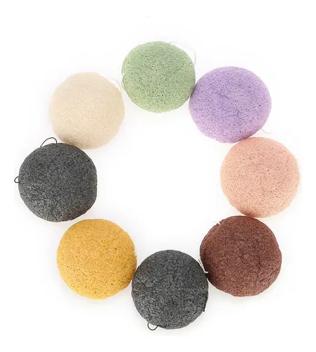 Natural Konjac Flutter, 8 Unidades, Color Redondo, 100% Lava