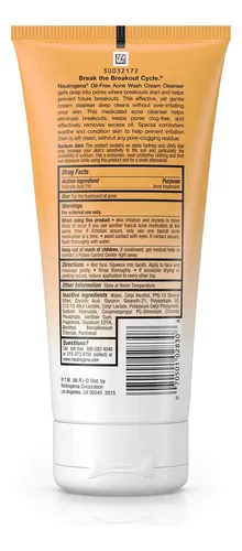Crema Limpiadora Facial Neutrogena Sin Aceite Para El Acné,