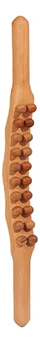 Palo Gua Sha De Madera, Doble Hilera, 20 Cuentas, Con Punta