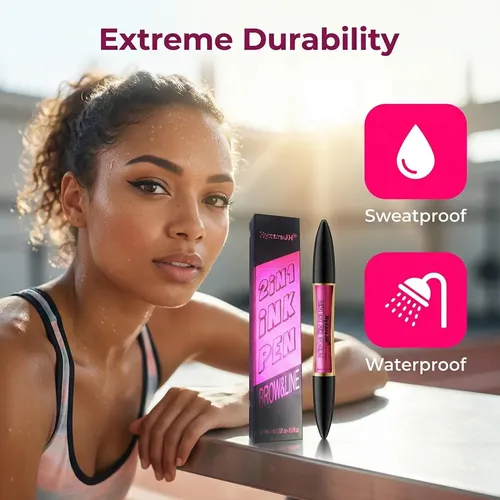 Delineador Y Lápiz Cejas 2 En 1 Marrón Oscuro Impermeable
