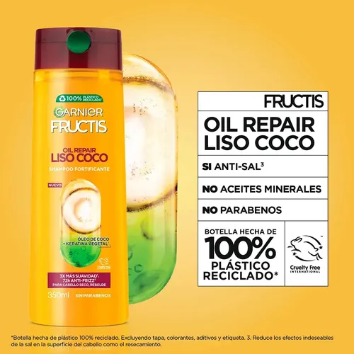 Shampoo Garnier Fructis Oil Repair Liso Coco 350ml