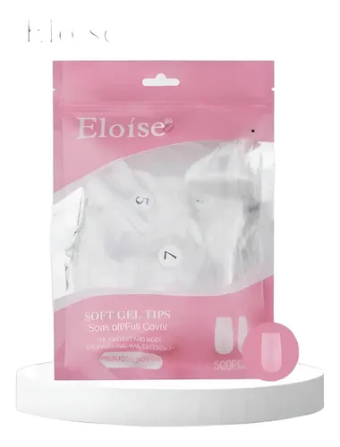 Eloise Tips Prelimados 500 Unidades Uñas Cuadradas Soft Gel