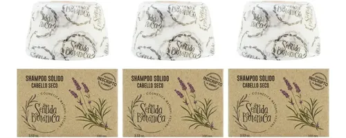 Sentida Botánica Kit X3 Shampoo Solido Cabello Seco Vegano