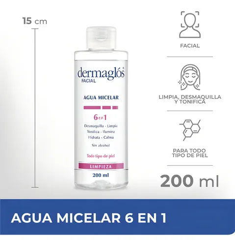 Agua Micelar Dermaglos 6 En 1 X 200 Ml