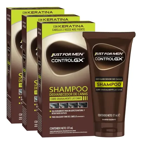 Pack X 3 Shampoo Anticanas Just For Men Control Gx 177ml