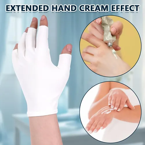 Guantes Blancos Sin Dedos Algodón Para Manos Secas Y Eczema