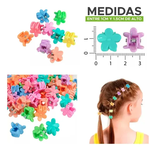Mini Broche Pelo Nenas Hebilla Gancho Colores 50 Und X Mayor