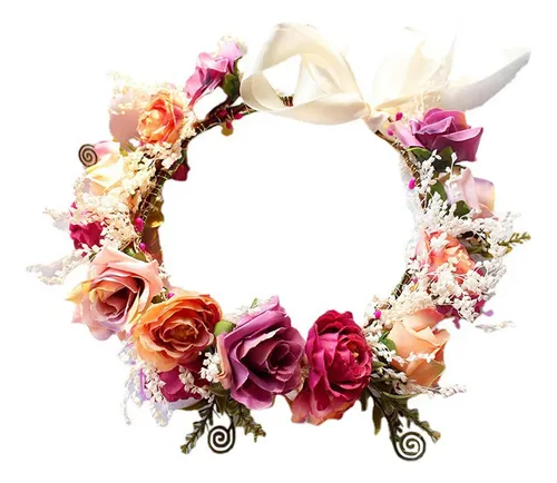 2 Diademas De Flores Para Mujer Con Cinta Para El Pelo