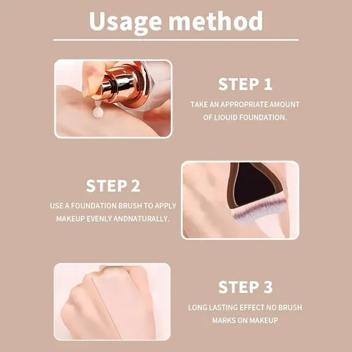 Set 6 Brochas Maquillaje Doble Punta Para Base Marrón