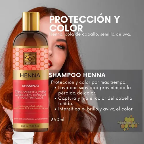 Shampoo Henna Preserva El Color Y El Brillo Intenso Reino