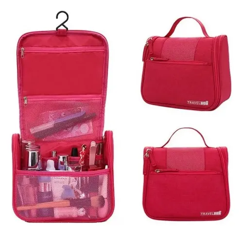Organizador Neceser Cosmeticos Bolso Porta Maquillaje Percha Color Azul