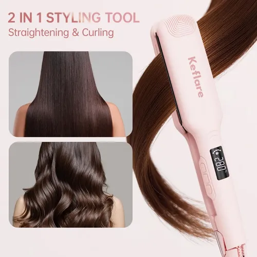 Plancha De Pelo Keflare De 4,3 Cm, 7 Temperaturas, Doble Vol
