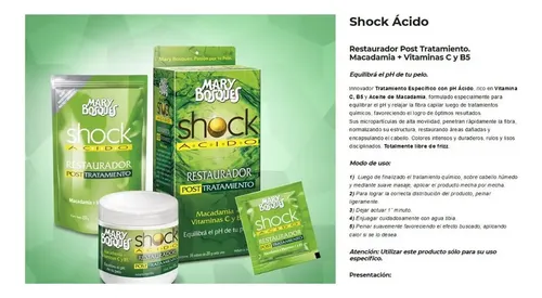 Tratamiento Reparador Capilar Shock Acido Mary Bosques 250g