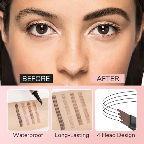 Lápiz Para Cejas 3d Resistente Al Agua Con 4 Puntas Aiionp