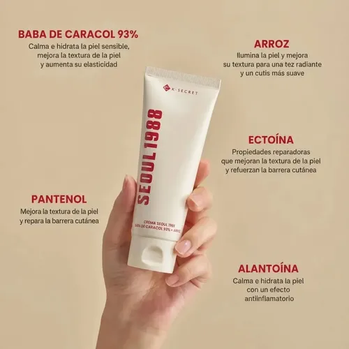 KSECRET Seoul Crema Mucina Caracol 93% y Arroz Hipoalergénica 100ml Facial