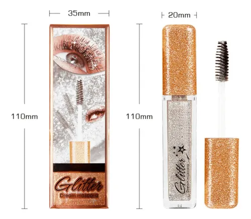 Máscara Waterproof Con Glitter Brillante Modelo 006