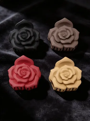 Broche De Pelo Flor De Rosa Opaco