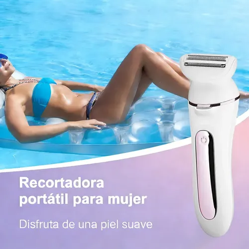 Bikini Facial Recargable 5 En 1 Con Afeitadora Eléctrica Par Rosa