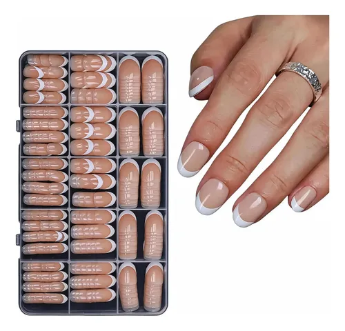 Anyos Uñas Postizas French Tip 300pcs Marrón