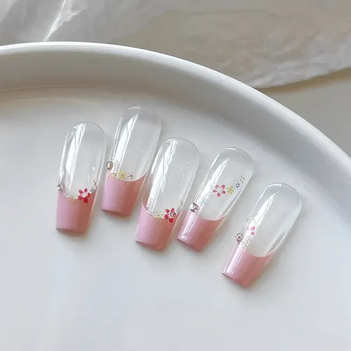 Pegatinas De Uñas Con Diseño Floral En Relieve, Tamaño Peque