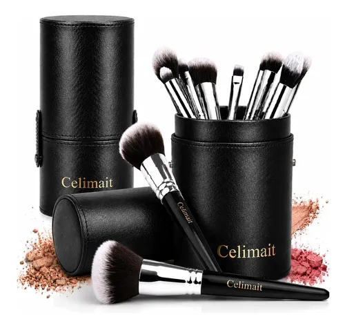 Set De Brochas De Maquillaje Celimait 12 Unidades Con Estuch