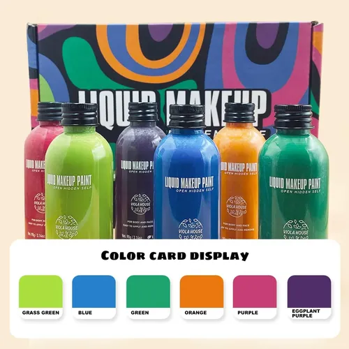 Maquillaje Líquido Para Rostro Y Cuerpo Viola House Azul