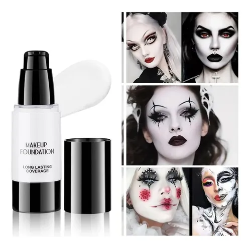 Goth Makeup Kit 6pcs Halloween White Foundation & Black