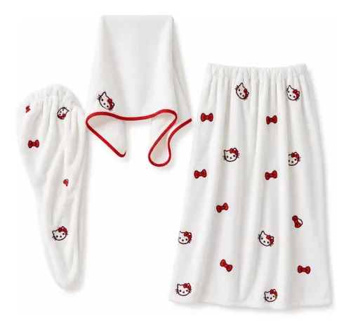 Juego De Toallas De Baño Hellokitty De 3 Piezas, Gorro Para  Blanco