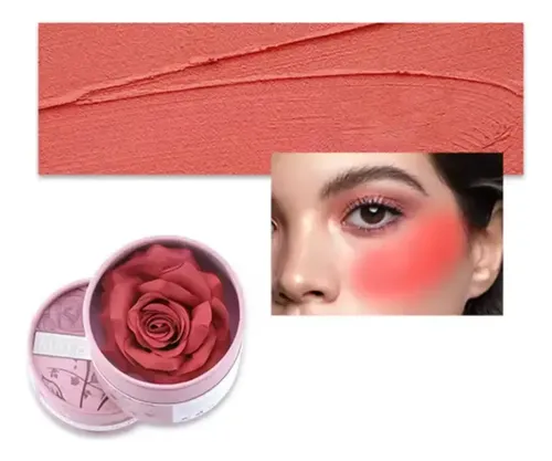 Flower Blush Rubor 3d Con Pétalos De Rosa Polvo Compacto 3.5 Tono Del Maquillaje 03