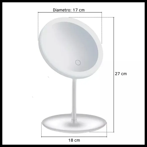 Espejo Para Maquillaje Con Luz Led Táctil  Recargable