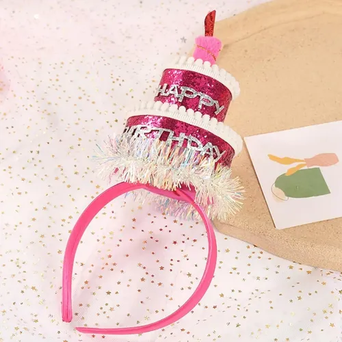 Diadema Decorativa Para Cumpleaños, Tocado Forma De Pastel