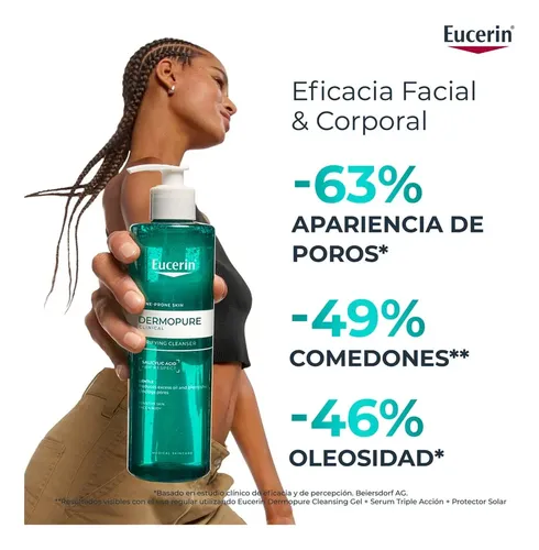 Eucerin Dermopure Oil Control Gel Limpiador Facial X 200 Ml Grasa Día/noche