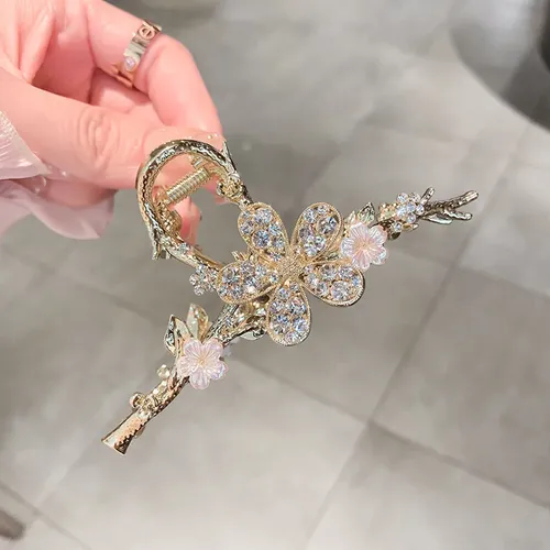 Pinza Para El Pelo Grande Con Diamantes De Imitación En Form