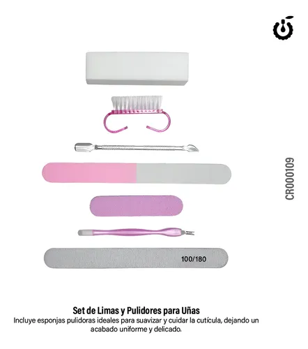 Set Manicura Pedicura Kit Limas Y Pulidores 7pzs Coldrose