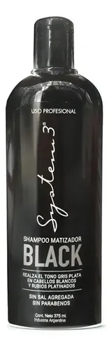 System3 Shampoo Matizante Black Apto Vegano & Curly 375cc