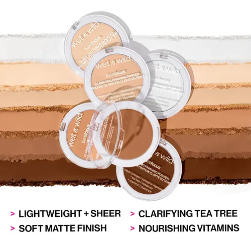 Wet n Wiild Polvo Fijador de Maquillaje Compacto Bare Focus Clarifying Translucido